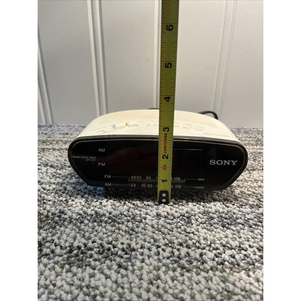 VTG Sony Dream Machine ICF-C211 FM/AM Alarm Clock Radio White Digital Working - Picture 9 of 12